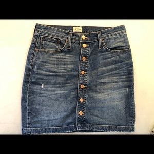 J.crew copper button front denim skirt